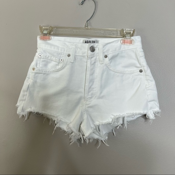 AGOLDE shorts-Parker Cut Off Short in Detour-size 23, white shorts - Picture 4 of 11